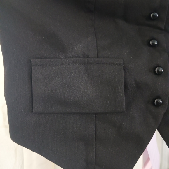 Black Strapless Buttoned Top - Picture 3 of 7
